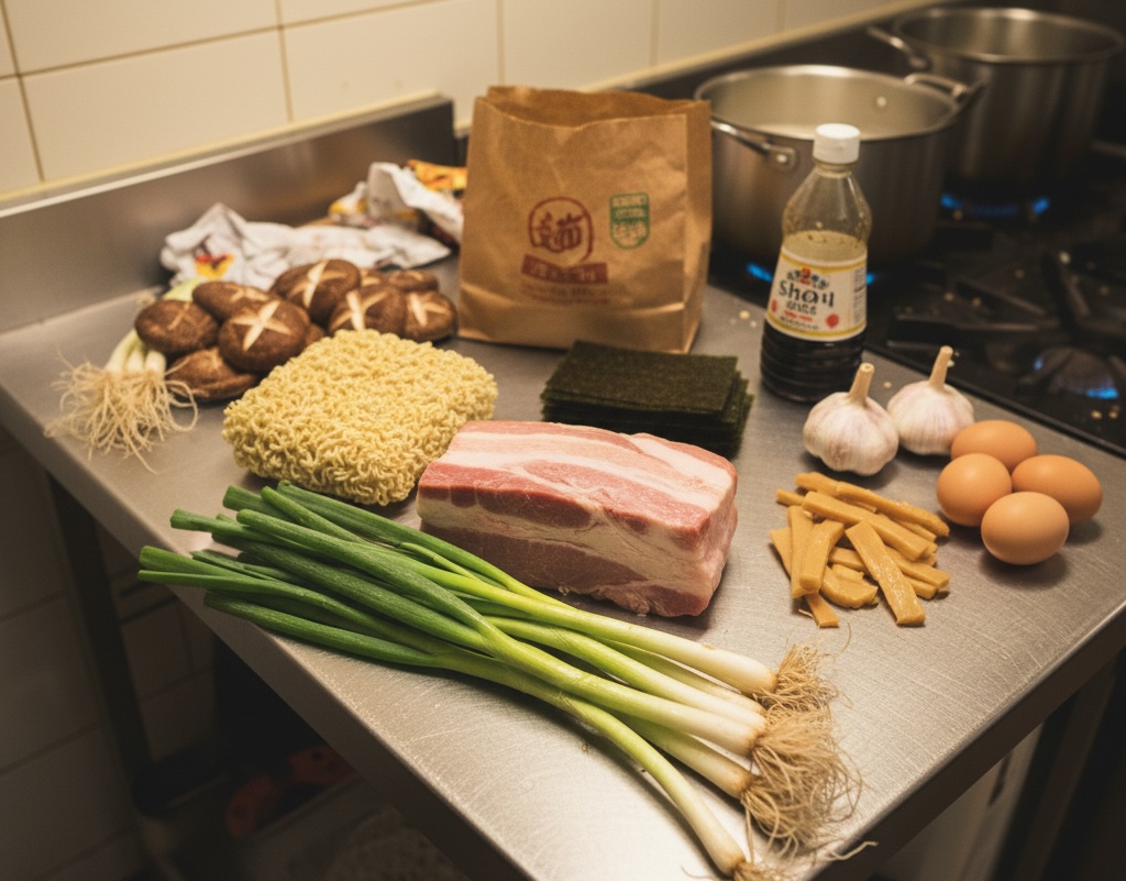 preparazione miso cipollotti ramen