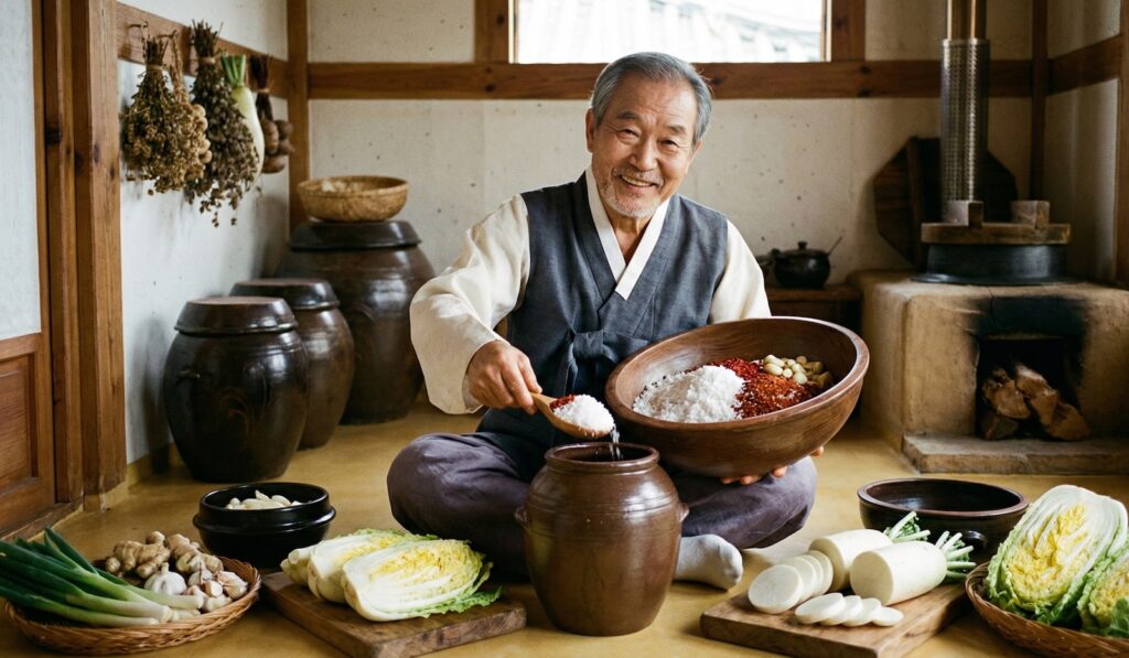 Corea Sud cibo tradizionale verdure fermentate